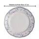 Prato Avulso Sobremesa 19,5cm Florescer Azul Cerâmica Wolff